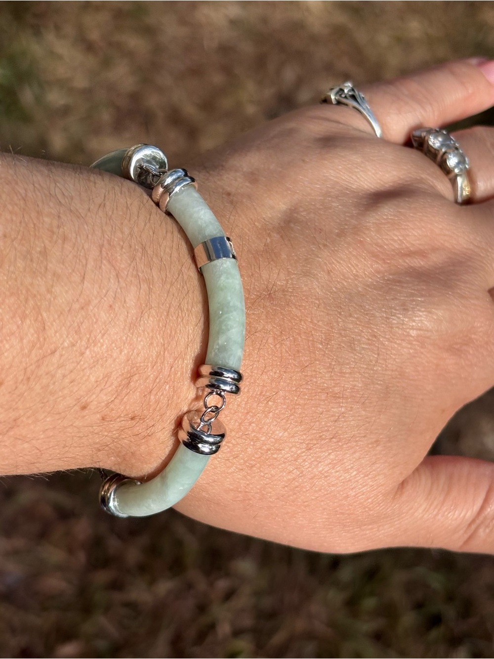 Joy jade  925  Sterling China Bracelet(9” long)